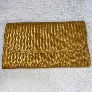 Vintage 1970s Straw Clutch bag 13.5”w x 8”h